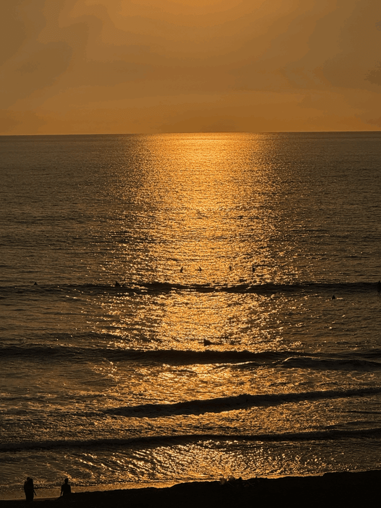 Golden California sunset overlooking the ocean